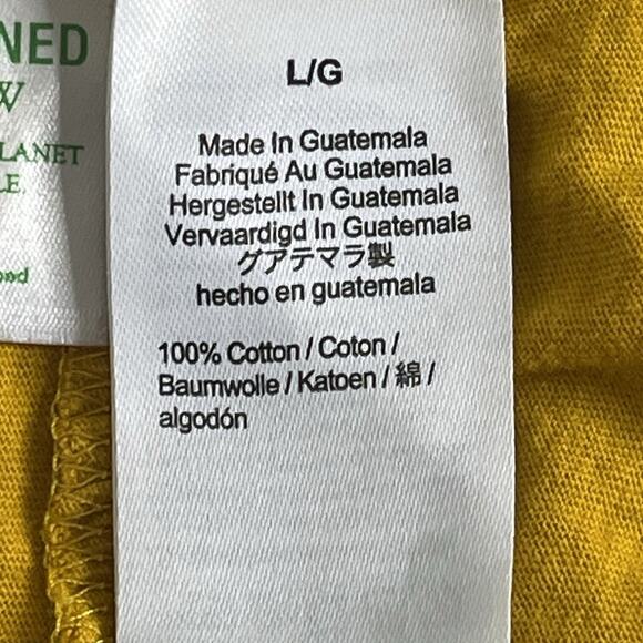 J. Crew Mini Dress Size L 100% Cotton Swingy Tiered Peasant Boho Mustard Yellow - Picture 8 of 10